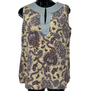 Tweeda Linen Paisley Tank Size Largw